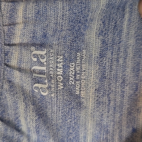 Ana Blue Striped Short Sleeve Top Size 2X - Picture 5 of 7